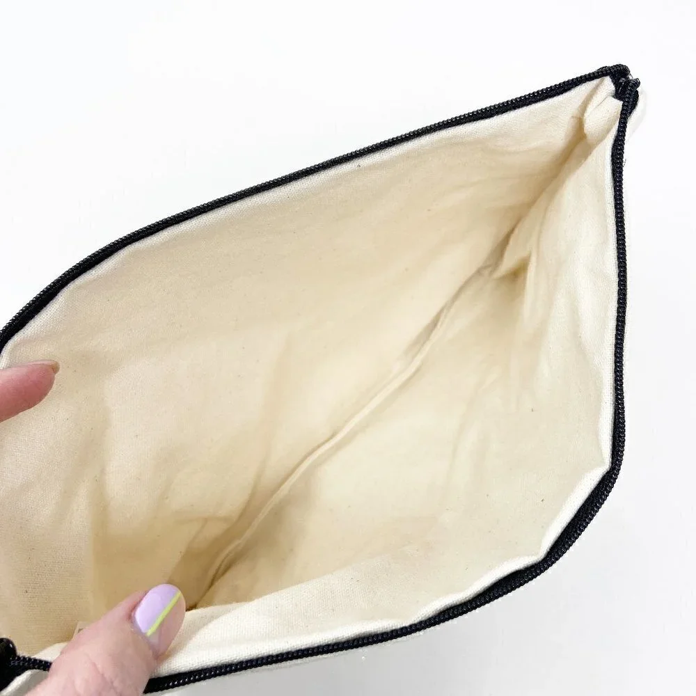 It's What's Inside That Counts Canvas Makeup Zip Top Bag